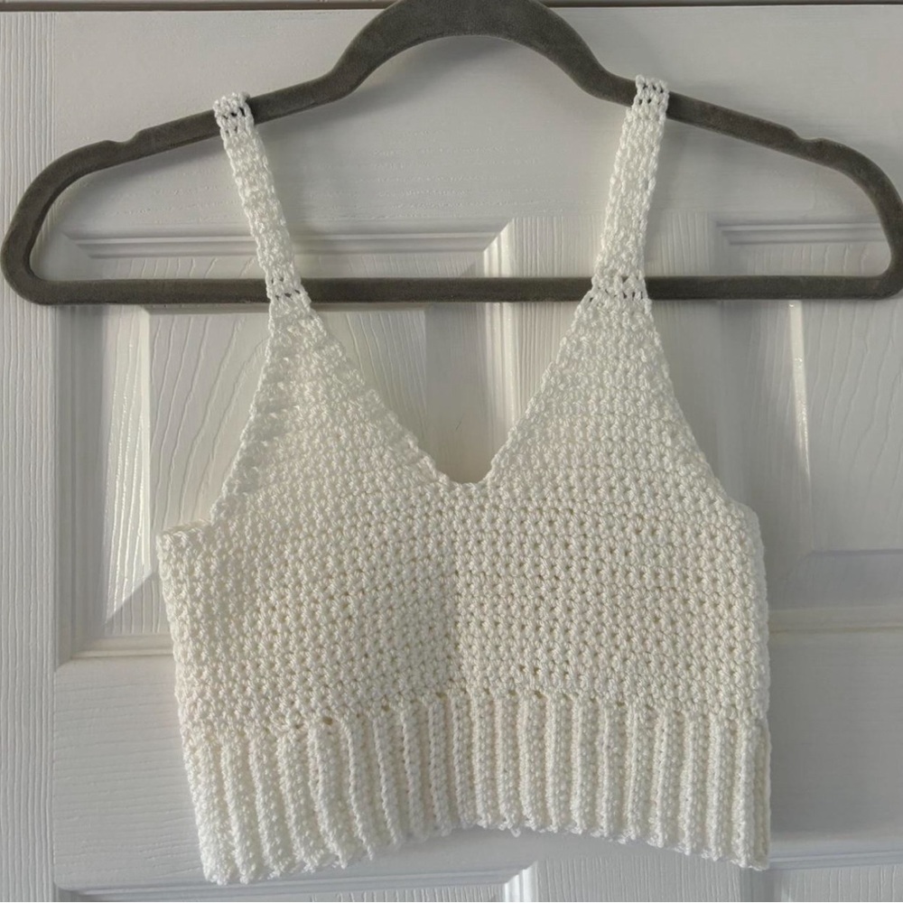 white crochet shirt